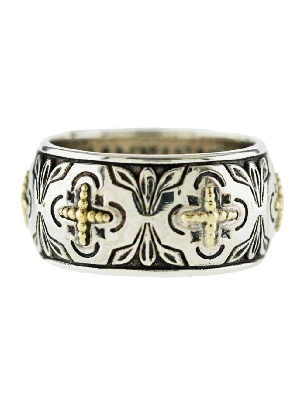 KONSTANTINO 925 Sterling Silver 18K Gold Band Ring Size 7